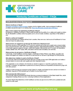 Certificate of Need FAQs